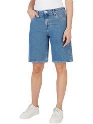 Pepe Jeans Bermudy dżinsowe w kolorze niebieskim rozmiar: W26. Niebieskie szorty Pepe Jeans, z aplikacjami, z jeansu, klasyczne, z podwyższonym stanem. Za 167.28 zł.