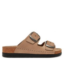 Klapki Dr. Brinkmann. Brązowe klapki Dr. Brinkmann, bez wzorów, bez obcasa. Za 309.99 zł.