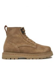 Birkenstock Botki Highwood Lace Mid W Leve 1028922 Beżowy. Brązowe botki Birkenstock, bez wzorów, ze skóry, bez obcasa, na płaskiej podeszwie, bez zapięcia. Za 899.99 zł.