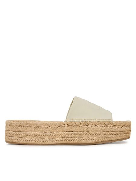 Calvin Klein Klapki Ebeth HW0HW02894 Niebieski jasny. Niebieskie klapki Calvin Klein, bez wzorów, z materiału, bez obcasa. Za 237.99 zł.