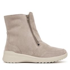 Botki Ara. Brązowe botki Ara, bez wzorów, bez obcasa, na płaskiej podeszwie, bez zapięcia. Za 689.99 zł.