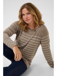 KAFFE curve Sweter "Linia" w kolorze szarobrązowym rozmiar: XL. Brązowe swetry KAFFE curve, xl, bez wzorów, bez ramiączek. Za 82.99 zł.