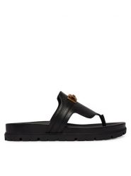 Guess Japonki FLJFRR LEA03 Czarny. Czarne klapki Guess, z aplikacjami, ze skóry, bez obcasa. Za 549.99 zł.