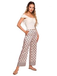 Made of emotion Spodnie w kolorze beżowo-czarnym rozmiar: S. Brązowe spodnie materiałowe Made Of Emotion, na co dzień, s, bez wzorów, z materiału. Za 149.95 zł.