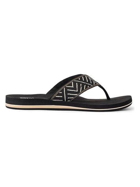 Reef Japonki "Reef Spring" w kolorze czarno-kremowym rozmiar: 36. Brązowe klapki Reef, bez wzorów, z otwartym noskiem, bez obcasa. Za 144.95 zł.