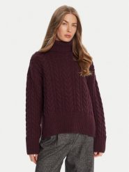 Barbour Golf Embleton LKN1692RE88 Bordowy Regular Fit. Czerwone golfy Barbour, bez wzorów, z wełny, bez ramiączek. Za 659.99 zł.