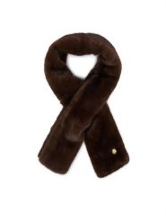 Guess Szalik AW5667 POL03 Brązowy ciemny. Brązowe rękawiczki Guess, z aplikacjami, z poliesteru. Za 234.99 zł.