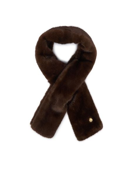 Guess Szalik AW5667 POL03 Brązowy ciemny. Brązowe rękawiczki Guess, z aplikacjami, z poliesteru. Za 234.99 zł.