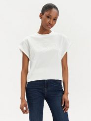 Pinko T-Shirt Telesto 103138 A1XD Biały Relaxed Fit. Białe t-shirty Pinko, s, bez wzorów, z bawełny, bez kołnierzyka, bez ramiączek. Za 229.99 zł.
