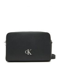 Calvin Klein Jeans Torebka Minimal Monogram Ew Camera Bag LV04K3162G Czarny. Czarne listonoszki Calvin Klein Jeans, bez wzorów, z jeansu, bez dodatków. Za 239.99 zł.