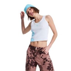 Koszulka bez rękawów damska KEEP IT COOL. Białe koszulki sportowe Roxy, bez wzorów, z bawełny, bez ramiączek. Za 109.99 zł.