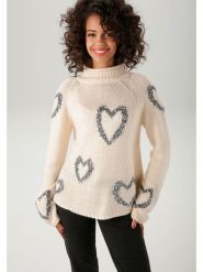 Aniston Sweter w kolorze beżowym rozmiar: 40. Brązowe swetry Aniston, bez wzorów, bez ramiączek. Za 65.99 zł.