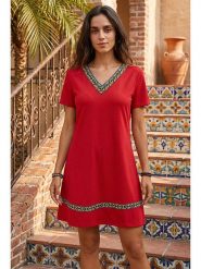 SOULSHAE Sukienka w kolorze czerwonym rozmiar: S/M. Czerwone sukienki SOULSHAE, m, bez wzorów, z wiskozy, bez kołnierzyka, bez ramiączek, mini. Za 149.95 zł.