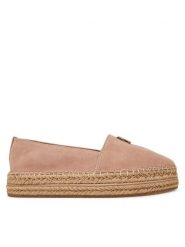 Tommy Hilfiger Espadryle Suede Platform Espadrille FW0FW08586 Beżowy. Brązowe espadryle TOMMY HILFIGER, bez wzorów, ze skóry, bez obcasa, bez zapięcia. Za 329.99 zł.