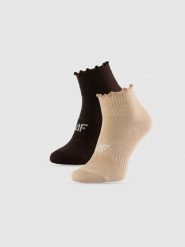 4F Skarpetki krótkie (2-pack) damskie - multikolor 35-38. Skarpety 4f, bez wzorów, prążkowane. Za 49.99 zł.