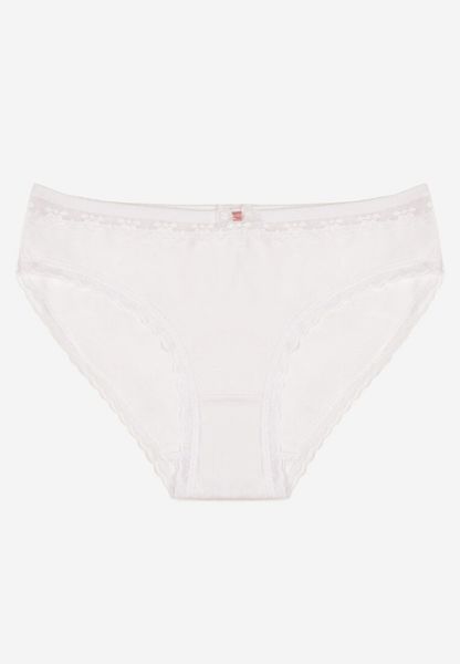 Białe Bawełniane Majtki Typu Figi z Koronką i Kokardą Zeteria. Białe figi Born2be, l, bez wzorów, z bawełny. Za 7.99 zł.