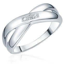 Lulu & Jane Srebrny pierścionek Srebro wysokiej pr óby Brylant Pierścionki 1 ct Damski. Szare pierścionki Lulu & Jane, z brylantem, srebrne. Za 373.99 zł.