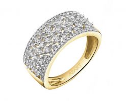 Pierścionek z żółtego złota z diamentami - 0,50 ct - próba 585. Żółte pierścionki Apart, z diamentem, złote. Za 6,490.00 zł.