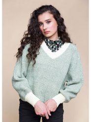 4funkyflavours Sweter "Victory '83" w kolorze zielono-białym rozmiar: XL. Zielone swetry 4funkyflavours, xl, bez wzorów, bez ramiączek. Za 145.80 zł.
