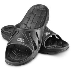 Klapki basenowe Aqua Speed Alabama. Czarne klapki Aqua-Speed, bez wzorów, bez obcasa. Za 55.34 zł.