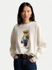 Polo Ralph Lauren Bluza 211B23856001 Kremowy Relaxed Fit. Białe bluzy Polo Ralph Lauren, m, bez wzorów, z bawełny, bez kaptura. Za 1,103.99 zł.
