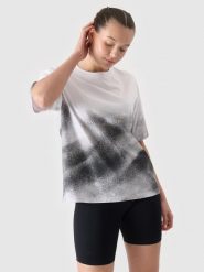 4F T-shirt oversize z nadrukiem damski - czarny XL. Czarne t-shirty 4f, xl, bez wzorów, z bawełny, bez kołnierzyka, bez ramiączek. W wyprzedaży za 39.99 zł.