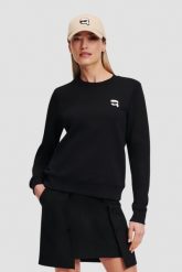 KARL LAGERFELD Czarna damska bluza Ikonik 2.0, Rozmiar S. Czarne bluzy KARL LAGERFELD, s, bez wzorów, z bawełny, bez kaptura. W wyprzedaży za 329.99 zł.