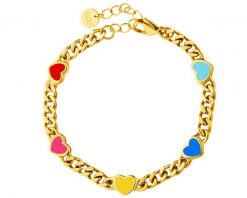 Bransoletka ze stali szlachetnej z detalami z masy żywicznej - serce. Bransoletki Elixa, ze stali. Za 199.00 zł.