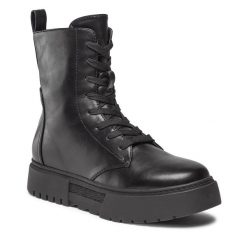 Trzewiki Jenny Fairy. Czarne botki Jenny Fairy, bez wzorów, bez obcasa, na płaskiej podeszwie, bez zapięcia. Za 179.99 zł.