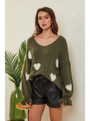 Joséfine Sweter "Kecel" w kolorze khaki rozmiar: M. Brązowe swetry Joséfine, m, bez wzorów, z wełny, bez ramiączek. Za 173.99 zł.