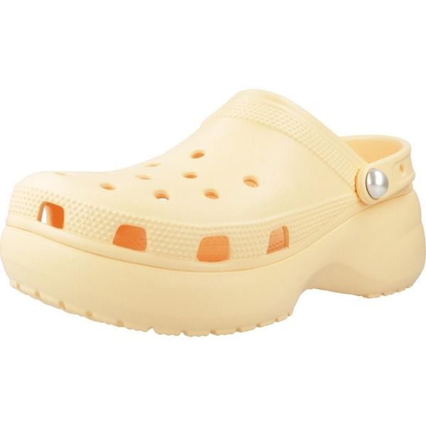 Klapki Crocs Model Classic Platform Pearlclog Kolor Pomarańczowy. Brązowe klapki Crocs, bez wzorów, z gumy, bez obcasa. W wyprzedaży za 286.05 zł.