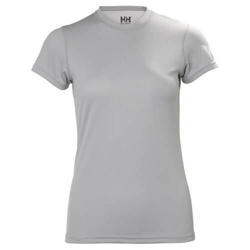 Koszulka sportowa damska Helly Hansen W Tech Tshirt. Szare koszulki sportowe Helly Hansen, bez wzorów, z poliesteru, bez ramiączek, trekkingowe. Za 176.00 zł.