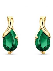 Revoni Złote kolczyki-wkrętki ze szmaragdami rozmiar: onesize. Zielone kolczyki Revoni, z szmaragdem, złote. Za 1,187.99 zł.