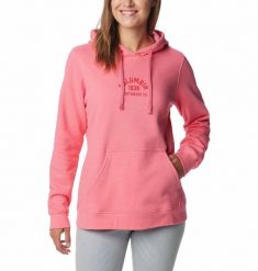 Bluza Sportowa Columbia Trek Graphic Hoodie Damska. Czerwone bluzy Columbia, s, bez wzorów, z bawełny, z kapturem. Za 225.99 zł.
