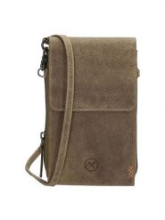 HIDE & STITCHES Skórzana torebka w kolorze khaki na telefon - 11 x 20 x 3 cm rozmiar: onesize. Brązowe torby na ramię HIDE & STITCHES, bez wzorów, z materiału, przez ramię, bez dodatków. Za 118.84 zł.