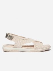 Sandały damskie TBS Jazzfit. Brązowe sandały Tbs, bez wzorów, z materiału, eleganckie, bez obcasa, bez zapięcia. Za 364.00 zł.