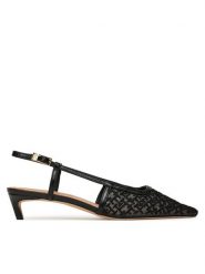Tommy Hilfiger Sandały Mono Squared Toe Kitten Slingb FW0FW08746 Czarny. Czarne sandały TOMMY HILFIGER, bez wzorów, z materiału, bez obcasa, na szpilce, bez zapięcia. Za 659.99 zł.
