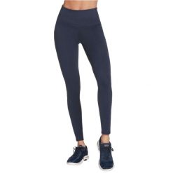 Leginsy fitness damskie Go Walk High Waisted Legging. Niebieskie legginsy sportowe Skechers, xl, bez wzorów, z elastanu, na fitness i siłownię. Za 179.99 zł.