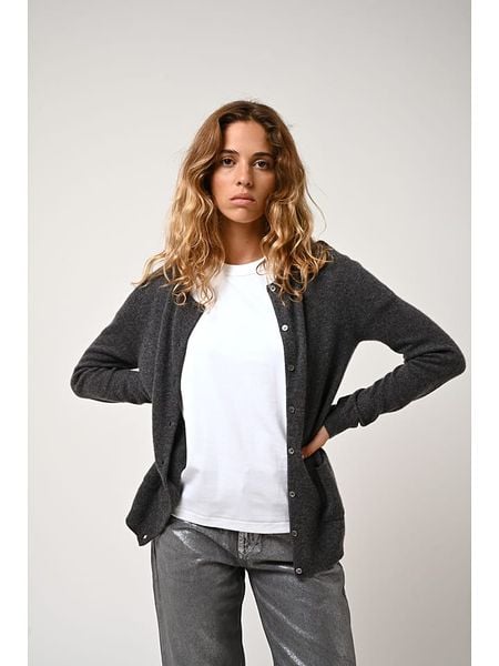 AUTHENTIC CASHMERE Kaszmirowy kardigan "Caron" w kolorze antracytowym rozmiar: M. Czarne kardigany AUTHENTIC CASHMERE, m, bez wzorów, z kaszmiru. Za 341.79 zł.