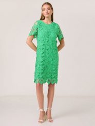 Gerry Weber Sukienka w kolorze zielonym rozmiar: 40. Zielone sukienki Gerry Weber, na co dzień, bez wzorów, z koronki, bez kołnierzyka, bez ramiączek, midi, proste. Za 245.38 zł.