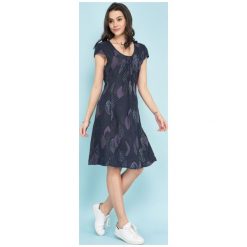 Lin Blanc sukienka damska Chicago 36 ciemnoniebieska. Niebieskie sukienki Lin Blanc, bez wzorów, bez kołnierzyka, bez ramiączek, mini. Za 279.00 zł.
