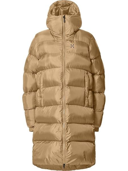 Haglöfs Płaszcz pikowany "Long Mimic III" w kolorze karmelowym rozmiar: S. Brązowe płaszcze Haglöfs, s, bez wzorów, z materiału, bez kaptura. Za 874.39 zł.