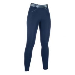 Damskie legginsy jeździeckie z pełną przyczepnością HKM Pull on. Niebieskie legginsy HKM, bez wzorów. Za 356.95 zł.