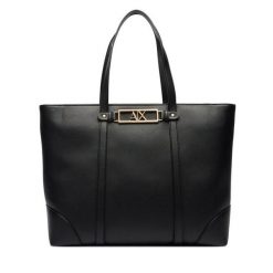 Torebka Armani Exchange. Czarne shopper Armani Exchange, bez wzorów, bez dodatków. Za 729.99 zł.