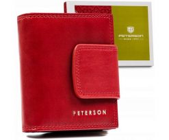 Portfel skórzany Peterson PTN 42329-SGN czerwony. Czerwone portfele Peterson, bez wzorów, ze skóry. Za 79.99 zł.