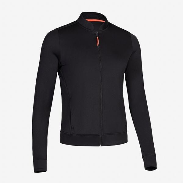 Bluza do biegania damska Kiprun Run 100 Dry. Czarne bluzy KALENJI, na zimę, l, bez wzorów, z materiału, bez kaptura. Za 89.99 zł.