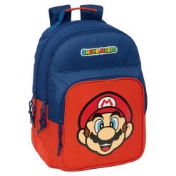 Plecak z podwójną przednią kieszenią Safta Super Mario Bros Mamma Mia. Czerwone plecaki SAFTA, bez wzorów. Za 403.50 zł.