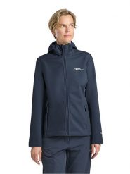 Jack Wolfskin Kurtka softshellowa "Bornberg" w kolorze granatowym rozmiar: M. Niebieskie kurtki sportowe Jack Wolfskin, m, bez wzorów, bez kaptura, outdoorowe. Za 302.35 zł.