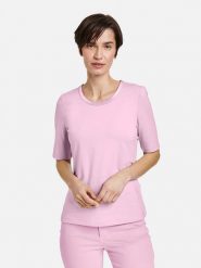 Gerry Weber Koszulka w kolorze jasnoróżowym rozmiar: 46. Różowe bluzki Gerry Weber, bez wzorów, bez kołnierzyka, bez ramiączek. Za 88.64 zł.