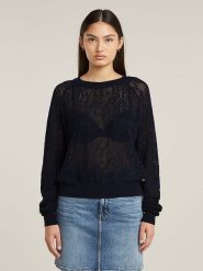 G-Star Sweter w kolorze granatowym rozmiar: S. Niebieskie swetry G-Star, s, bez wzorów, z bawełny, bez ramiączek. Za 265.40 zł.